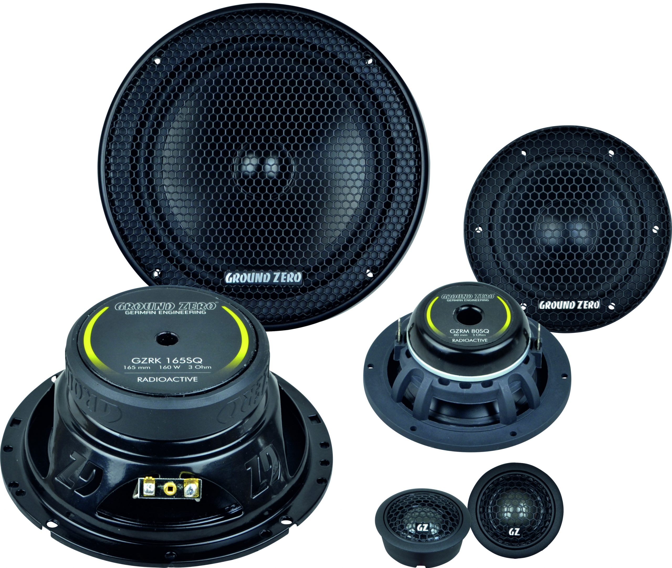 Ground Zero GZUC 165.2SQ-ACT Komponenten-Lautsprecher – 16,5 Cm, 180 Watt, Ideal Für Auto-Soundsysteme